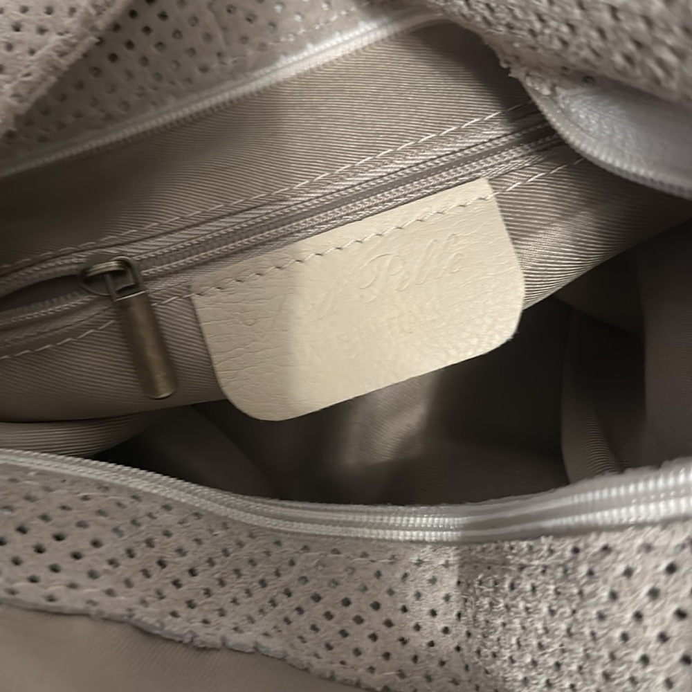 Brand New Vera Pelle Made in Italy taupe Leather Suede Hobo Shoulder Bag - Picture 10 of 16